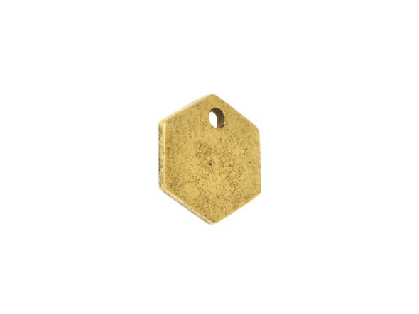 Nunn Design Antique Gold-Plated Pewter Mini Hexagon Flat Tag