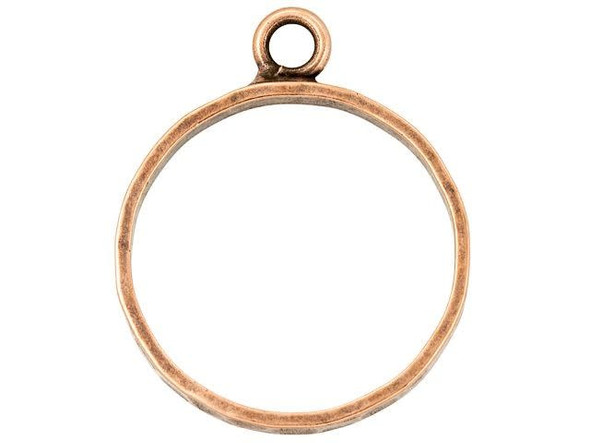 Nunn Design Antique Copper-Plated Pewter Large Hammered Circle Open Pendant