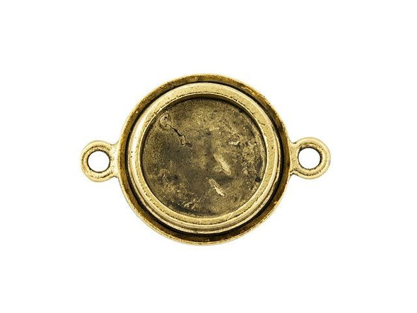 Nunn Design Antique Gold-Plated Pewter Mini Circle Classic Deep Pendant Link