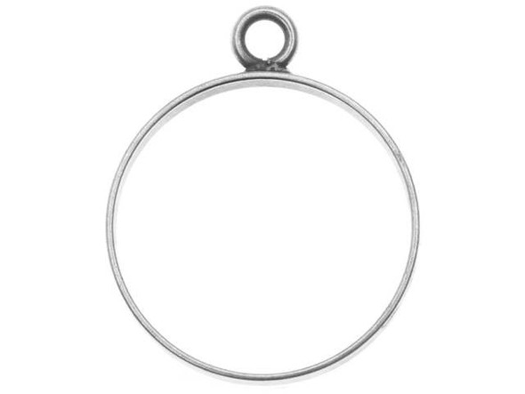 Nunn Design Antique Silver-Plated Pewter Large Round Open Frame Pendant