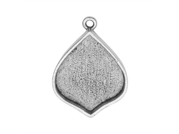 Add a fancy statement piece to your jewelry designs with this Nunn Design pendant. This bezel pendant features a fun drop shape that will certainly draw attention in your designs. Use the bezel setting for your mixed media techniques. It's perfect for resin and epoxy clay. Use the loop at the top to add this pendant to your necklace designs. Bezel inside is about 22mm at its widest point and about 28mm at its longest point.