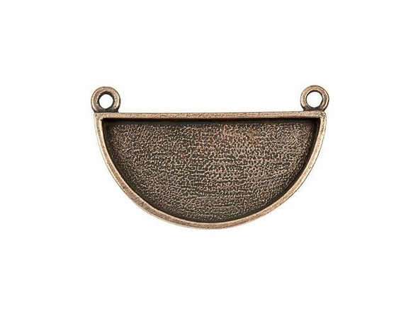 Nunn Design Antique Copper-Plated Pewter Half Circle Grande Bezel Pendant