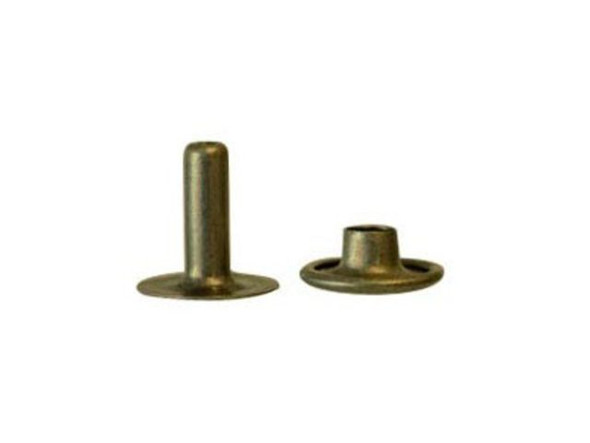 1/8 x 5/16" Rapid Rivet, Medium, Antiqued Brass Plated (100 Pieces)