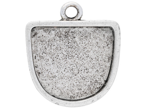 Nunn Design Antique Silver-Plated Pewter Half Oval Grande Pendant