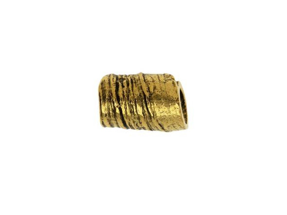 Nunn Design Antique Gold-Plated Pewter 12mm Metal Tube Bead