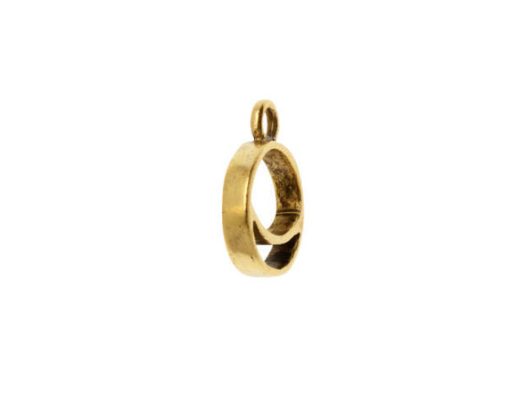 Nunn Design Antique Gold-Plated Split Mini Circle Crescent Single Loop Open Pendant