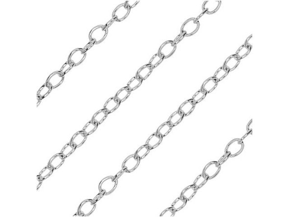 Nunn Design Silver Plated 2 x 2.5mm Cable Chain by the Foot