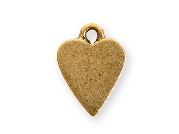 Add a sweet touch to your designs with this mini heart tag charm from Nunn Design. This tag features a flat heart shape. There is a loop at the top, so it is easy to add it to your designs. You can use it as-is or you can embellish it with stamping or decorative elements.  This charm features a classic gold color.