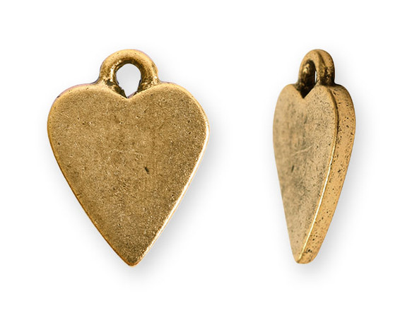 Nunn Design Antique Gold-Plated Pewter Mini Heart Tag Charm