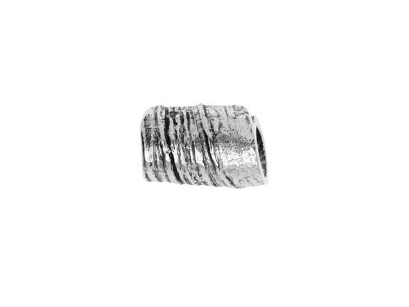 Nunn Design Antique Silver-Plated Pewter 12mm Metal Tube Bead