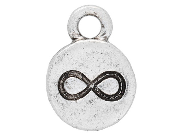 Nunn Design Antique Silver-Plated Pewter Itsy Spiritual Infinity Round Charm