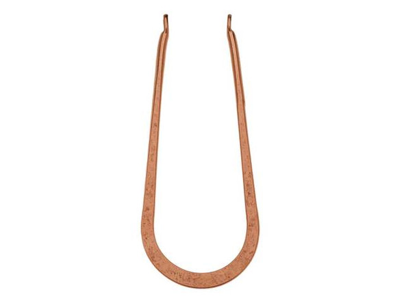 Nunn Design Antique Copper-Plated Brass Long Open Horseshoe Wire Frame Pendant