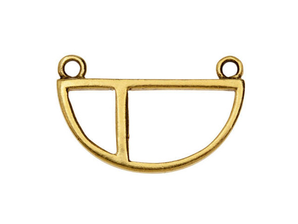 Nunn Design Antique Gold-Plated Split Large Half Circle Double Loop Open Pendant
