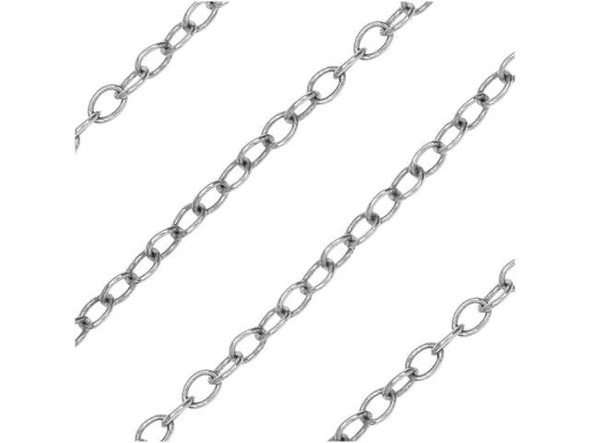 Nunn Design Antiqued Silver Plated 2 x 2.5mm Cable Chain by the Foot