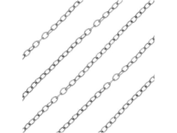 Nunn Design Antiqued Silver Plated 2 x 2.5mm Cable Chain by the Foot