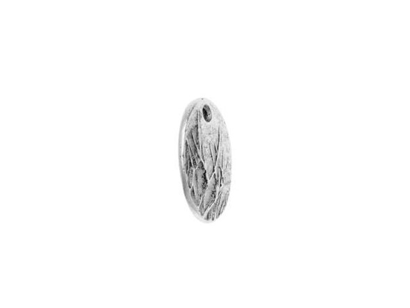 The feeling of open fields fills this small meadow grass charm from Nunn Design. This charm is oval-shaped and features a raised design of tall grass on the front.  The back is flat and plain. There is a hole at the top of the charm so it is easy to add it to your designs. This charm features a versatile silver color. Dimensions: 13.5 x 10mm, Hole Size: 2.0mm