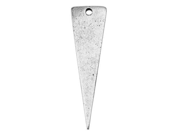 Nunn Design Antique Silver-Plated Pewter Flat Tag Large Inverted Triangle Pendant