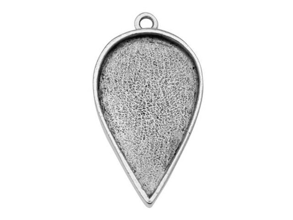 Nunn Design Antique Silver-Plated Pewter Inverted Drop Grande Bezel Pendant