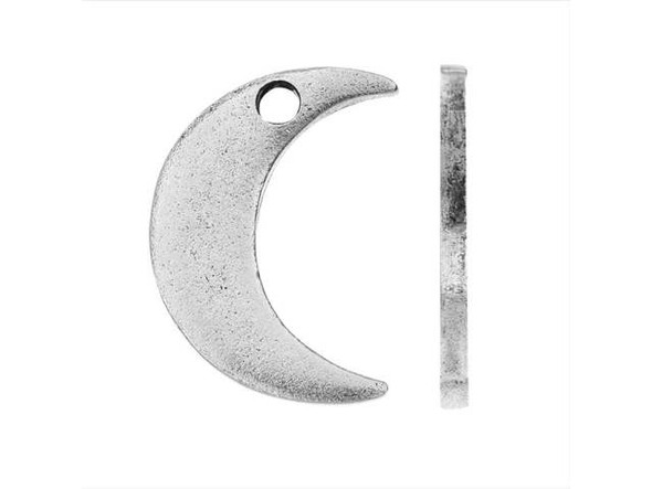 Nunn Design Antique Silver-Plated Pewter Crescent Moon Flat Tag Charm