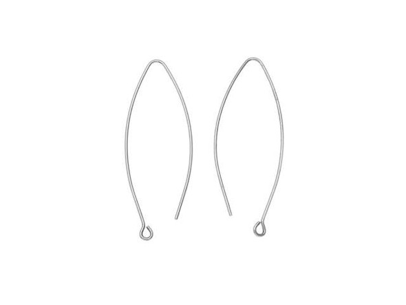 Nunn Design Antique Silver-Plated Brass Small Open Oval Ear Wire  (1 Pair)