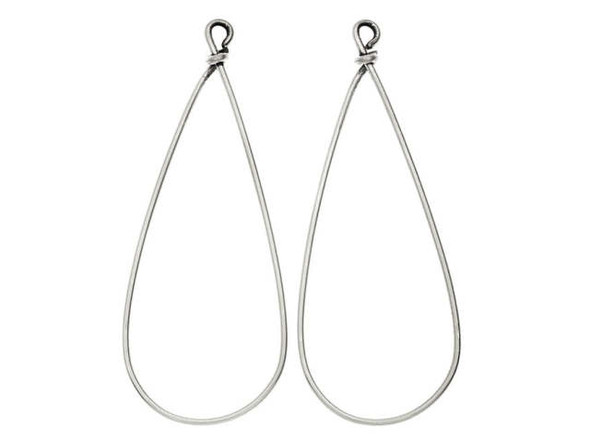 Nunn Design Antique Silver-Plated Brass Large Wire Frame Drop Pendant (1 Pair)