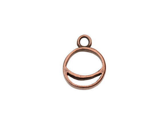 Nunn Design Antique Copper-Plated Split Mini Circle Crescent Single Loop Open Pendant