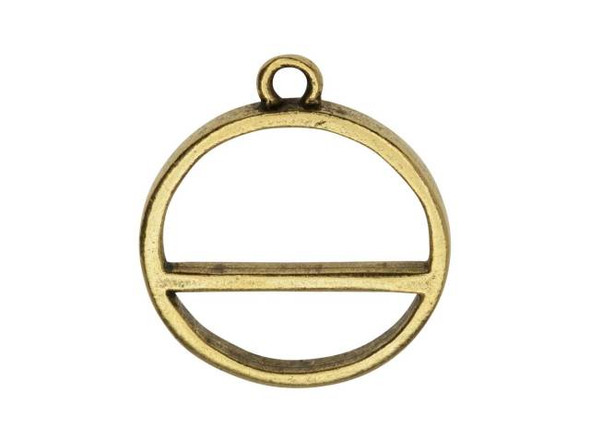 Nunn Design Antique Gold-Plated Pewter Split Large Circle Horizon Open Pendant