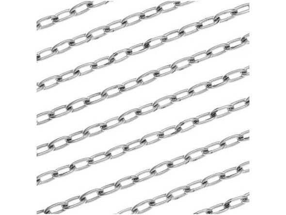 Nunn Design Antiqued Silver Plated 2.3mm Oval Cable Chain by the Foot