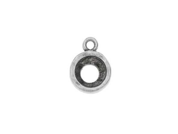 Nunn Design Antique Silver-Plated Pewter 8mm Open Back Bezel Circle Charm