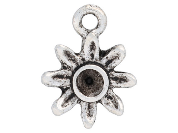 Nunn Design Antique Silver-Plated Pewter Tiny Bezel Daisy Charm