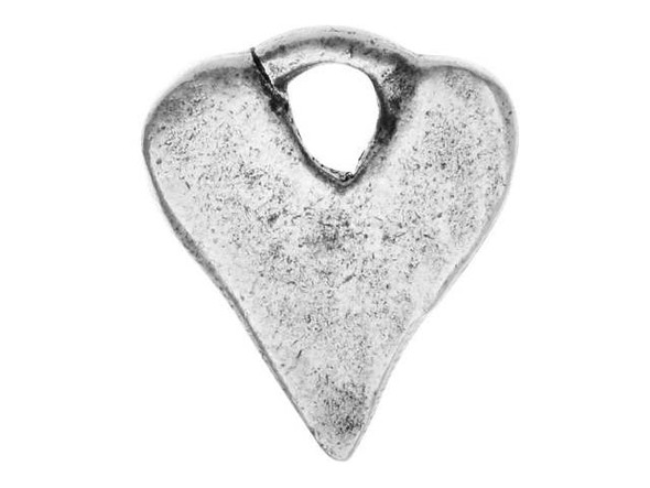 Nunn Design Silver-Plated Pewter Rustic Heart Charm
