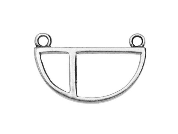 Nunn Design Antique Silver-Plated Split Large Half Circle Double Loop Open Pendant