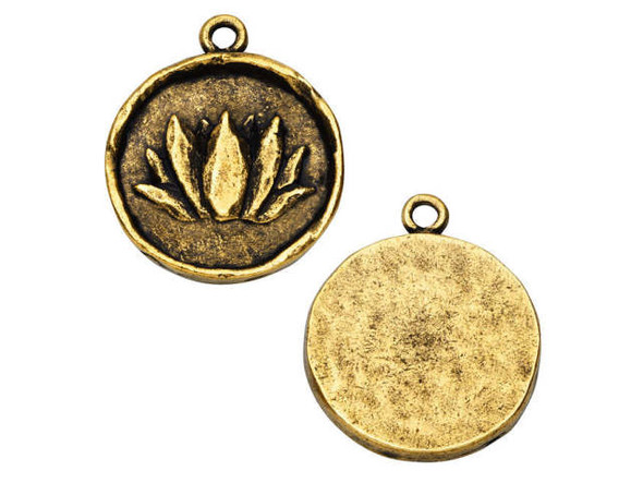 Nunn Design Gold-Plated Small Round Lotus Charm