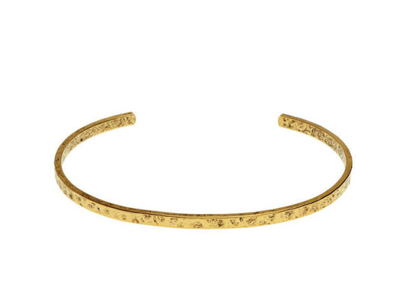 Nunn Design Antique Gold-Plated Pewter Thin Hammered Cuff Bracelet