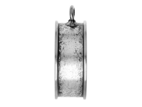 Nunn Design Antique Silver-Plated Pewter Large Open Bezel Deep Channel Large Circle Pendant