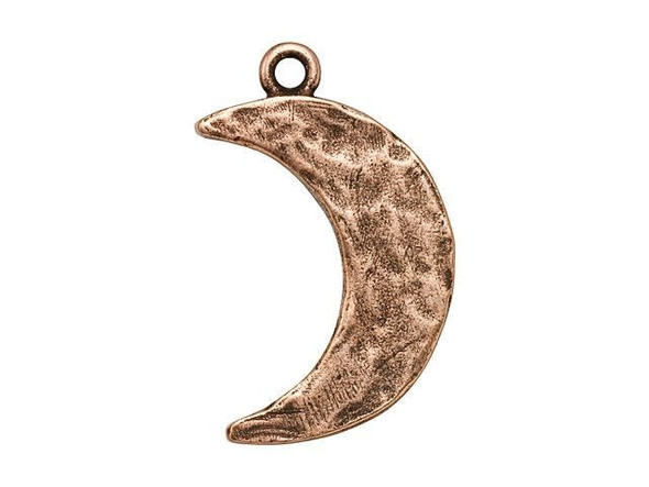 Nunn Design Antique Copper-Plated Pewter Hammered Crescent Moon Charm
