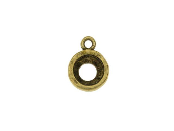Nunn Design Antique Gold-Plated Pewter 8mm Open Back Bezel Circle Charm