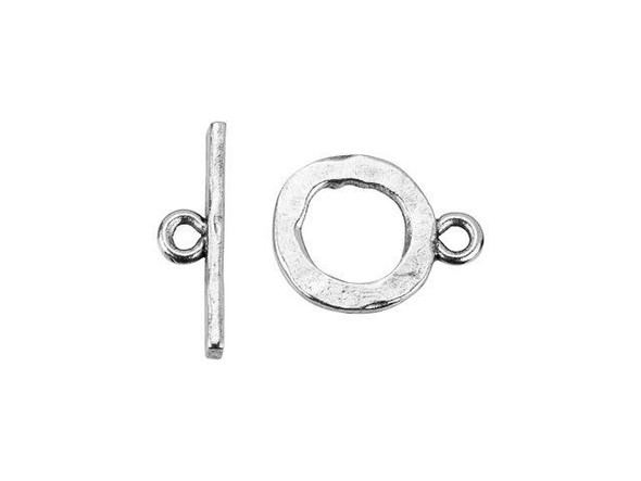 Nunn Design Antique Silver-Plated Pewter Small Hammered Toggle Clasp Set