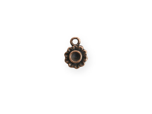 Nunn Design Antique Copper-Plated Pewter Tiny Bezel Aster Charm