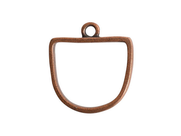 Nunn Design Antique Copper-Plated Pewter Half Oval Open Pendant