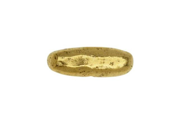 Nunn Design Antique Gold-Plated Pewter 17mm Organic Tube Horizontal Metal Bead