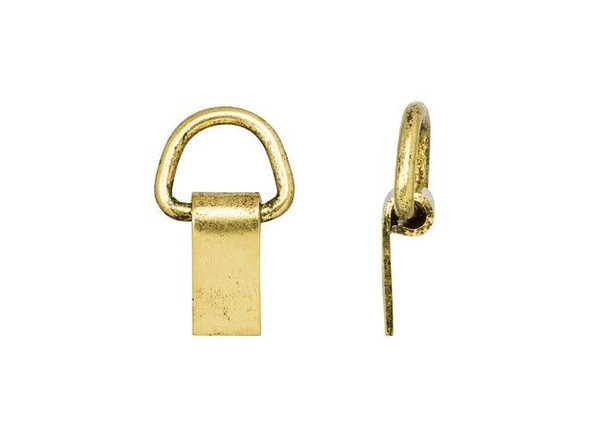 Nunn Design Antique Gold-Plated Brass 6 x 4mm Hinged-Loop Bail