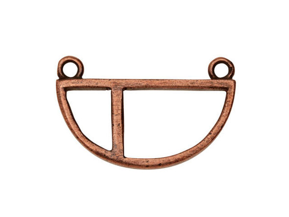 Nunn Design Antique Copper-Plated Split Large Half Circle Double Loop Open Pendant