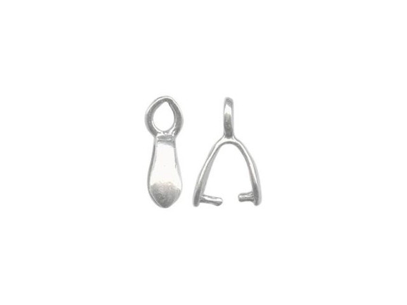 B & B Benbassat Sterling Silver Pinch Bail, Prong Bail, Plain, Loop, 9mm (10 Pieces)