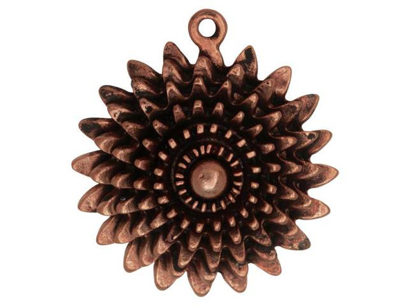 Nunn Design Antique Copper-Plated Pewter Large Daisy Pendant Charm