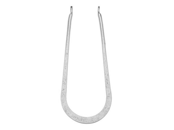 Nunn Design Antique Silver-Plated Brass Long Open Horseshoe Wire Frame Pendant