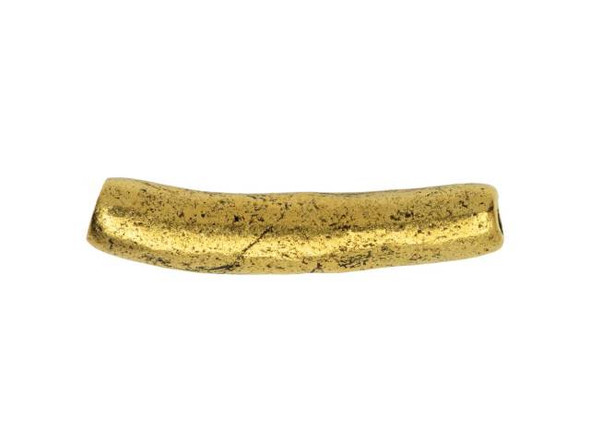 Nunn Design Antique Gold-Plated Pewter 27mm Metal Tube Bead