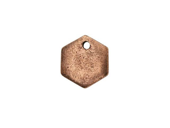 Create a cool accent with this Nunn Design flat tag. This small tag takes on a geometric hexagon shape with six sides. A hole is punched through the top, so you can easily add it to designs. It makes an adorable touch on any jewelry design. You can use this tag as-is or personalize it with a stamped initial.