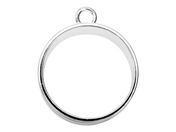 Nunn Design Silver-Plated Brass Large Open Bezel Deep Channel Large Circle Pendant