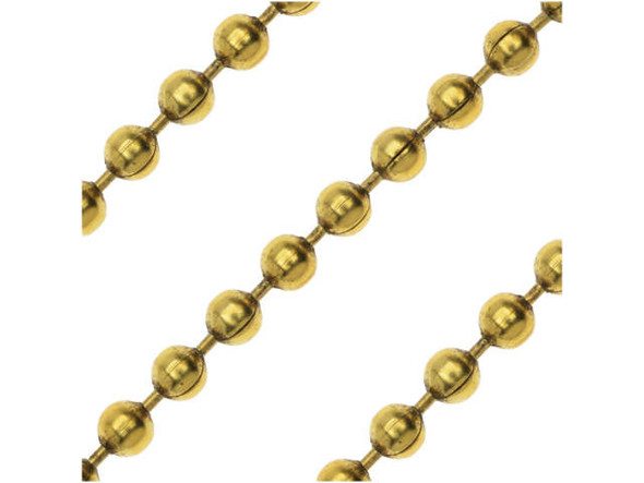 Nunn Design Antiqued Gold Plated 2mm Ball Chain by the Foot